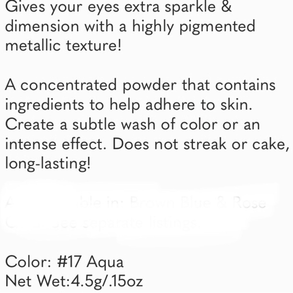 NIB #17 Aqua Glimmer High Pigment Loose Eye Powder - Picture 2 of 13
